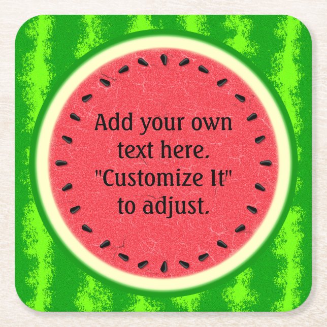 Wassermelone-Scheibe-Sommer-Frucht personalisiert Rechteckiger Pappuntersetzer (Vorderseite)