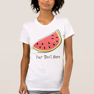 Wassermelone-Scheibe-"Text" Damen-T - Shirt