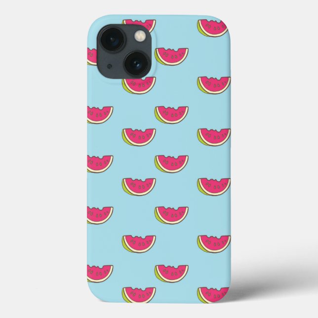 Wassermelone Scheiben auf Aquamarinem Muster Case-Mate iPhone Hülle (Rückseite)