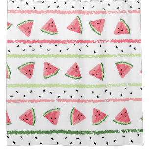 Wassermelone Scheiben: Wasserfarbe gestrichen Naht Duschvorhang