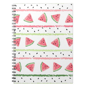 Wassermelone Scheiben: Wasserfarbe gestrichen Naht Notizblock