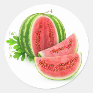Wassermelone schneiden runder aufkleber