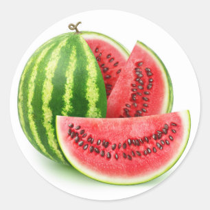 Wassermelone schneiden runder aufkleber