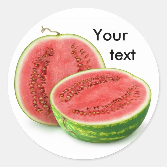Wassermelone schneiden runder aufkleber (Vorderseite)