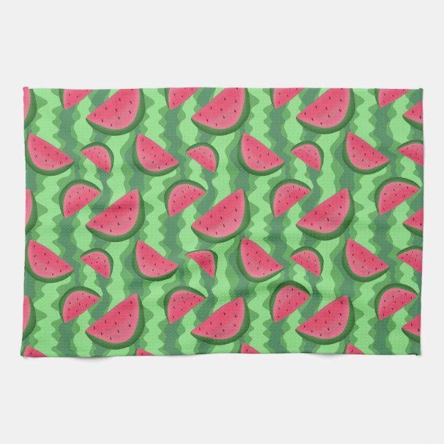 Wassermelone schneidet Muster Handtuch (Horizontal)