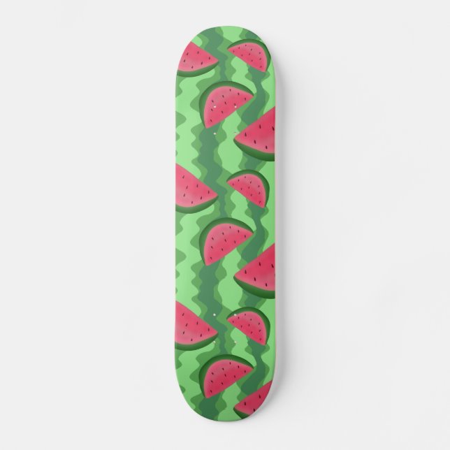 Wassermelone schneidet Muster Skateboard (Vorderseite)