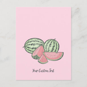 Wassermelone Sketches Postkarte