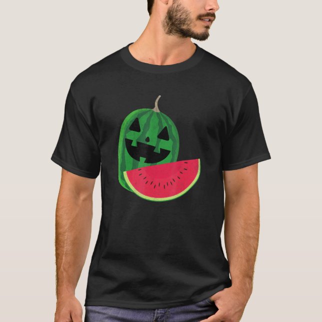 Wassermelone Slice Melon Lazy Halloween Kostüm T-Shirt (Vorderseite)