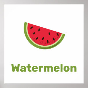 Wassermelone Slice mit Wortposter Poster