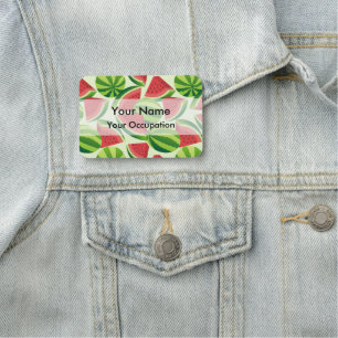 Wassermelone Slice Nahtloser Hintergrund Namensschild