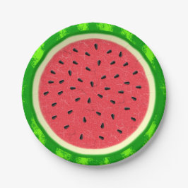 Wassermelone Slice Sommer Früchte mit Rind Pappteller