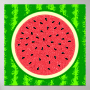 Wassermelone Slice Sommer Früchte mit Rind Poster