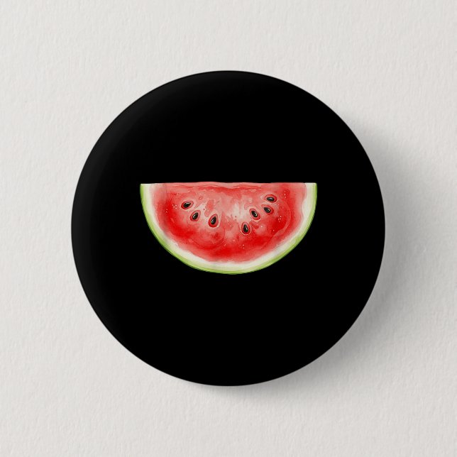 Wassermelone Sommer Aquarell Fruchtscheibe Saftig Button (Vorderseite)