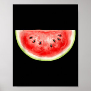 Wassermelone Sommer Aquarell Fruchtscheibe Saftig Poster