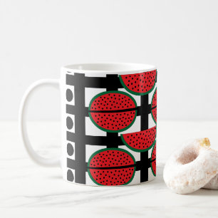 Wassermelone Sommer Frucht Geometrisches Muster Kaffeetasse