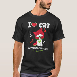 Wassermelone Sommer Katze Sonnenbrille Wassermel T-Shirt