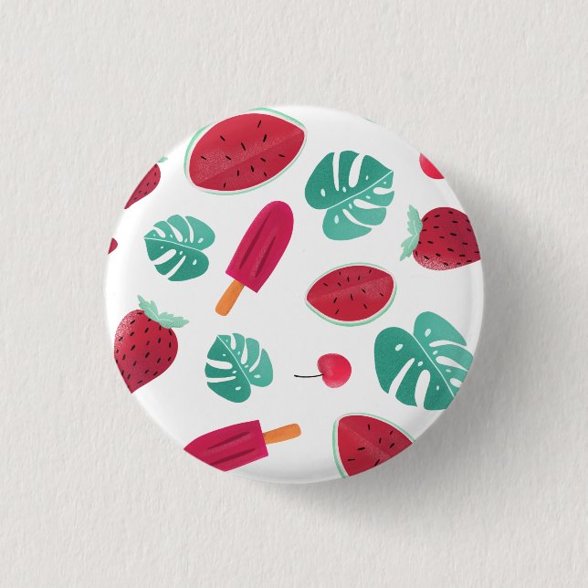 Wassermelone-Sommer-Knopf Button (Vorderseite)