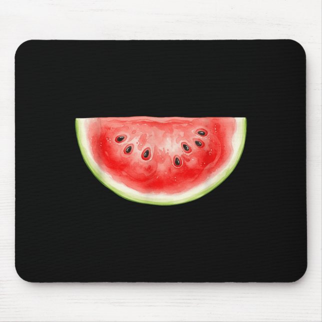 Wassermelone Sommer Wasserfarbe Fruchtscheibe Saft Mousepad (Vorne)