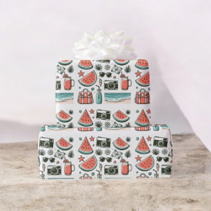 Wassermelone-Sommerfrucht-Design mit Wasserfarben Geschenkpapier
