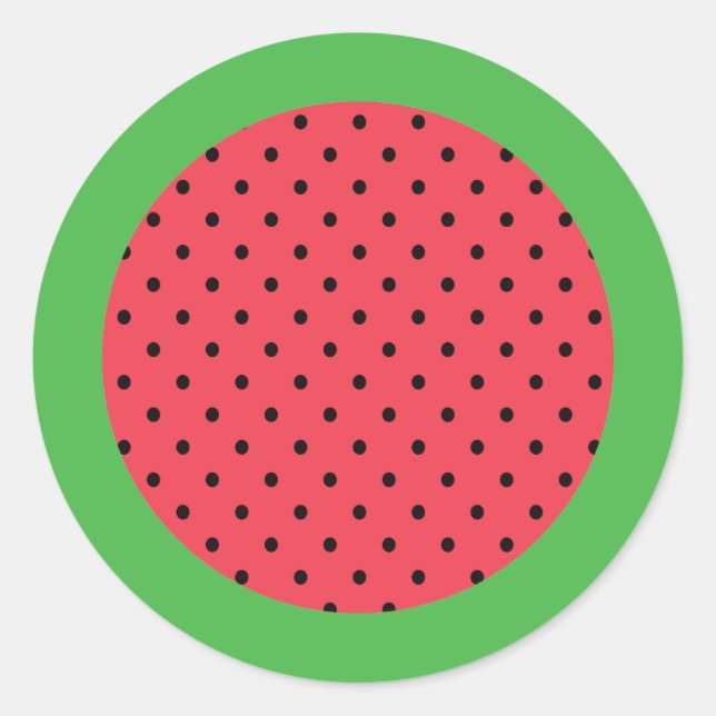 Wassermelone Sommerfrucht grün pink Runder Aufkleber (Vorderseite)