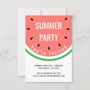 Wassermelone Sommergebirge Party Einladung