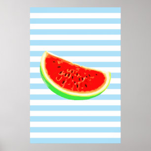 Wassermelone, Sommerposter, Gartenposter, Küche Poster