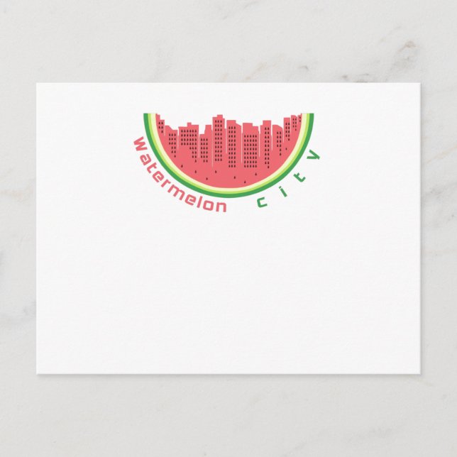 Wassermelone Stadt Postkarte (Vorderseite)