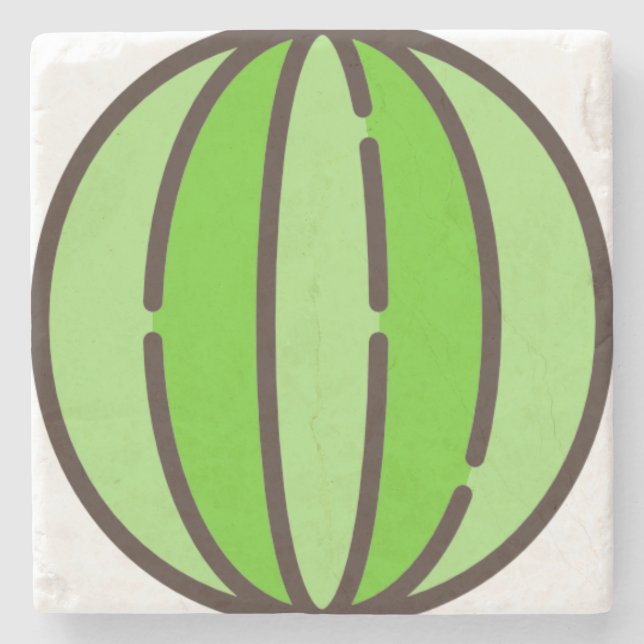Wassermelone Steinuntersetzer (Vorderseite)