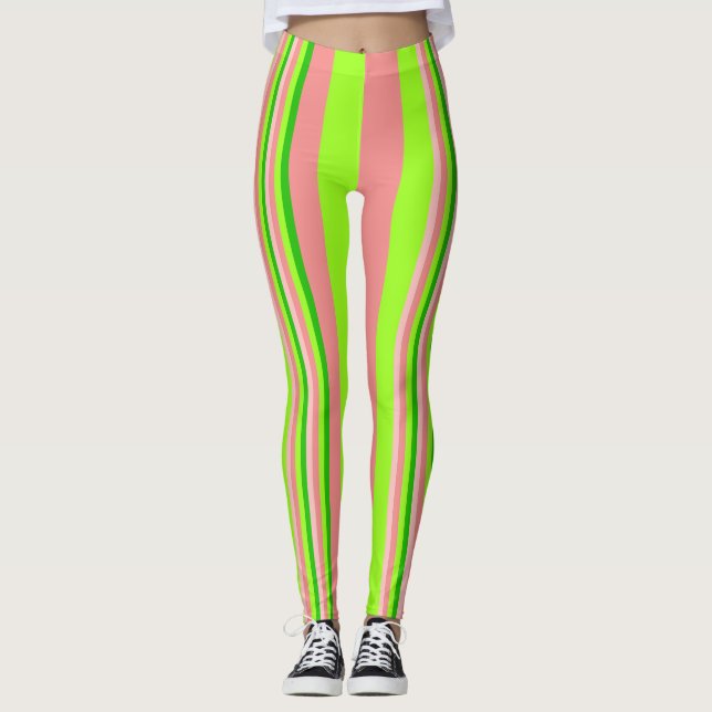Wassermelone-Streifen-Leggings Leggings (Vorderseite)