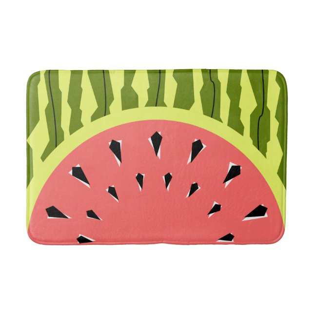 Wassermelone Streifen Pink Badematte (Vorderseite)