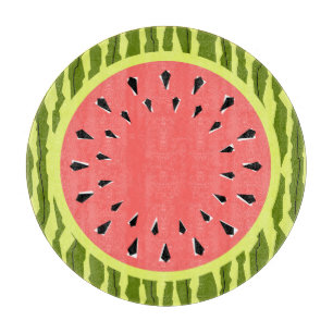 Wassermelone Streifen Rosa Schnittpappe rund Schneidebrett