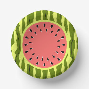 Wassermelone Stripe Pink Pappteller