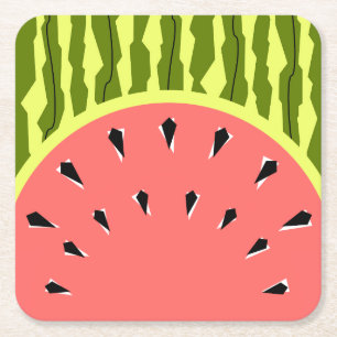 Wassermelone Stripe Pink Rechteckiger Pappuntersetzer