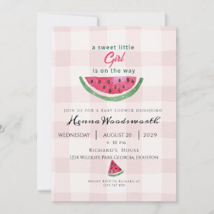 Wassermelone Süße Mädchen Sommer Rosa Babyparty Einladung