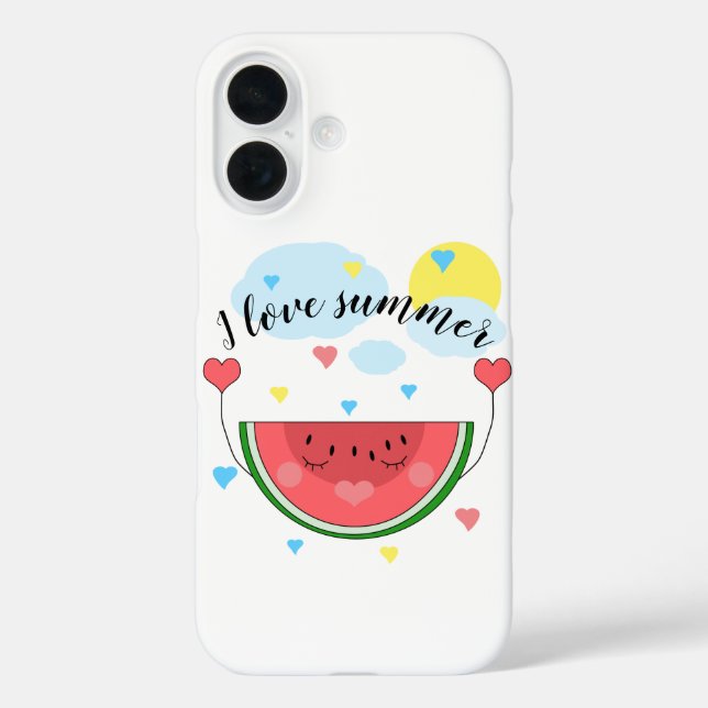 Wassermelone, Text, "I Liebe Summer" Case-Mate iPhone Hülle (Rückseite)