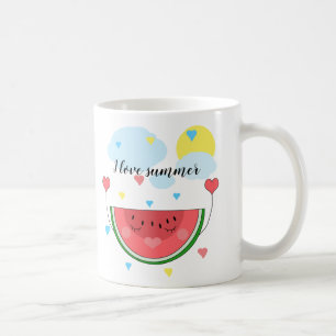 Wassermelone, Text, "I Liebe Summer", Kaffeetasse