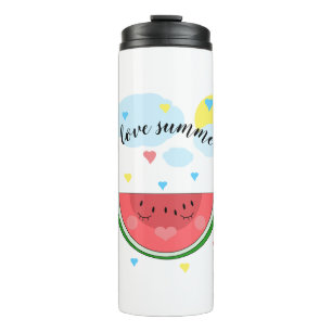 Wassermelone, Text, "I Liebe Summer", lustig, lust Thermosbecher