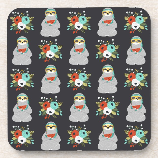 Wassermelone-Trägheits-Muster Getränkeuntersetzer (Vorderseite)