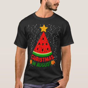 Wassermelone Tree Christmas Im August Sommerferien T-Shirt