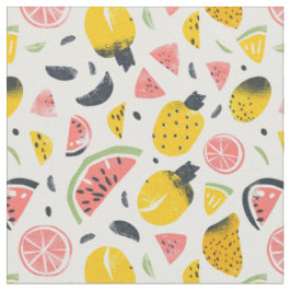 Wassermelone & Tropische Früchte Cottagecore Stoff
