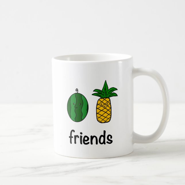 Wassermelone und Ananas Freunde Kaffee Tasse (Rechts)