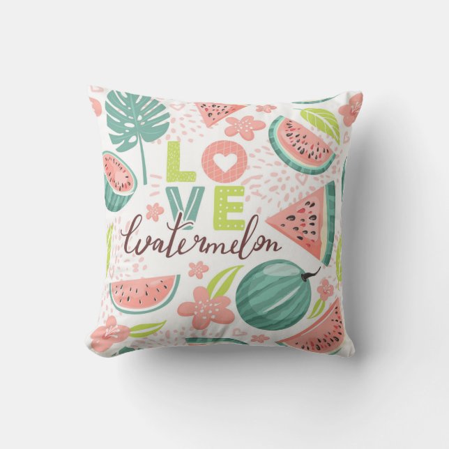Wassermelone und Blume Kissen (Vorderseite)