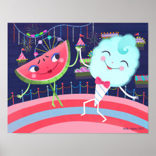 Wassermelone und Cotton Candy Dance Poster