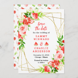 Wassermelone und Granatapfel Save The Date