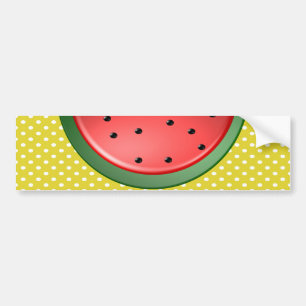 Wassermelone und Polka-Punkte Autoaufkleber