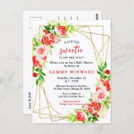 Wassermelone und Pomegranate-Babydusche Postkarte