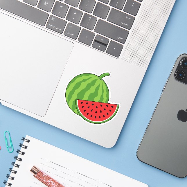 Wassermelone und Slice Aufkleber (Laptop mit iPhone)