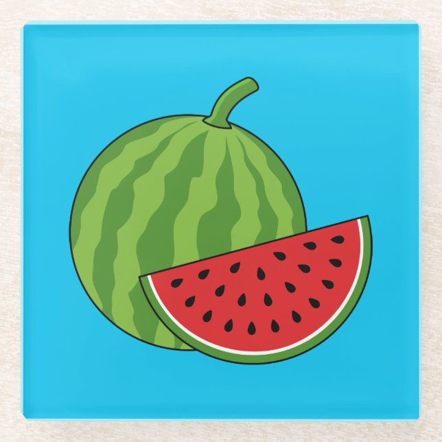 Wassermelone und Slice Glasuntersetzer (Vorderseite)