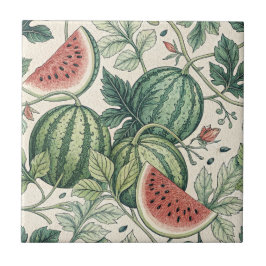 Wassermelone Vintage Botanicals nahtlose Muster Fliese
