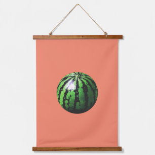 Wassermelone Wandteppich Mit Holzrahmen
